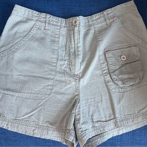 KOOKAI brand Women's Shorts.  Sage Green w red stitches.  size 40